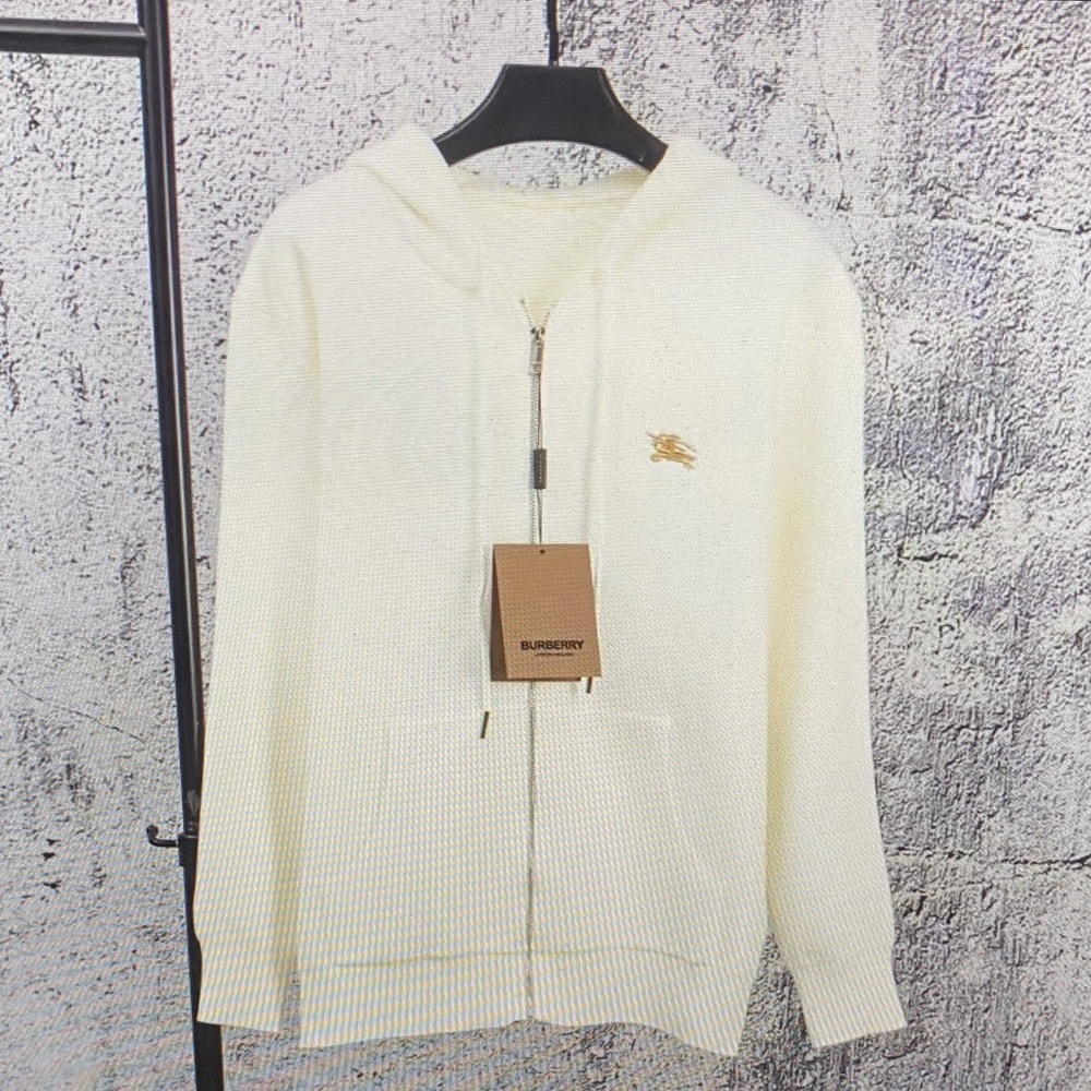 Burberry Off-White Zip-Up Sweater for Men